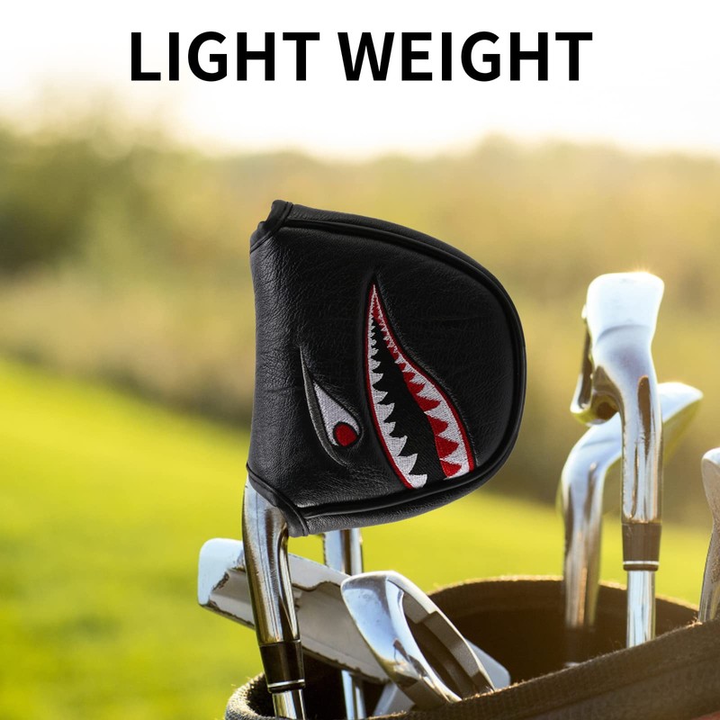 Haudang 1Pc PU Leather with Embroidery Magnet Mallet Putter Head