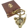 Antik 2000 Functional Nautical Compass Brass with Sundial in Elegant