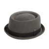 DASMARCA Jack Grey Wool Felt Winter Porkpie Hat - L