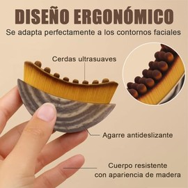 1 Piezas Cepillo de Contorno Facial para Drenaje Linfático, Herramienta de Masaje Facial Ergonómica, Diseño Suave para Rostro, Mentón y Mandíbula, Efe