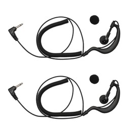 HEOPBIRD 3.5 mm 1 pin Listen Only Police Radio Headset Two-Way Radio Speaker Mic G Shape 2 Pack