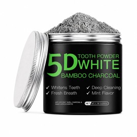 Bamboo Charcoal Whitening Tooth Powder with Hydroxyapatite, Stain Removal & Enamel Support, Natural Fluoride Free Teeth Whitening Powder for Adults, 1.76 oz