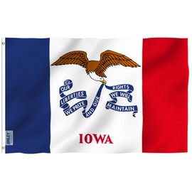 ANLEY Fly Breeze 3x5 Foot Iowa State Flag - Vivid Color and Fade proof - Canvas Header and Double Stitched - Iowa IA Flags Polyester with Brass Grommets 3 X 5 Ft