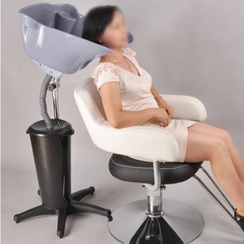 Kaibrite Shampoo Sink Salon Basin Portable Hair Washing Sink Shampoo Basin Height Adjustable Shampoo Bowl with Bucket and Drain Hose (Gray)