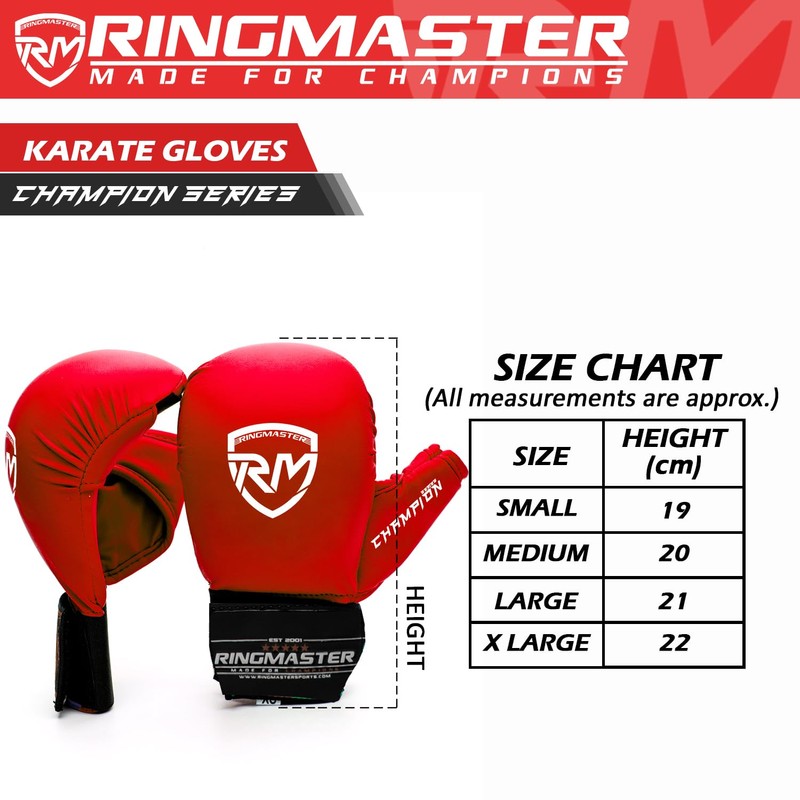 RingMaster Sports Karate Gloves Mitts Martial Arts Punch Training Sparring