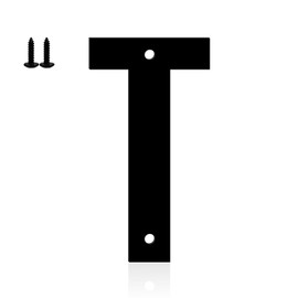 Ya_chtttwo Metal House Numbers,5" Black Metal Modern Door Garden Mailbox Apartments Outside Farm Decorative Letters House Numbers with Nail Kit Visibility Signage(Black-T)