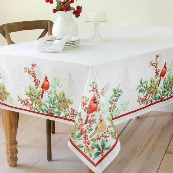 Benson Mills Elegant Cardinal Heavyweight Engineered Spill Resistant Fabric Table