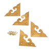 dophee 4Pcs 1.77" Brass Flat Corners Bracket, Retro Table Corner