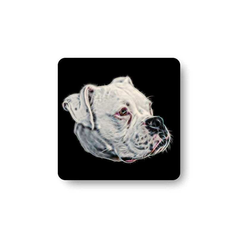 Fractal Artworks Boxer Coaster with Fractal Art Design. Perfect Dog