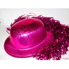 24 Sombrero Bombin Peluca Metalica Color Fiesta Glow Color