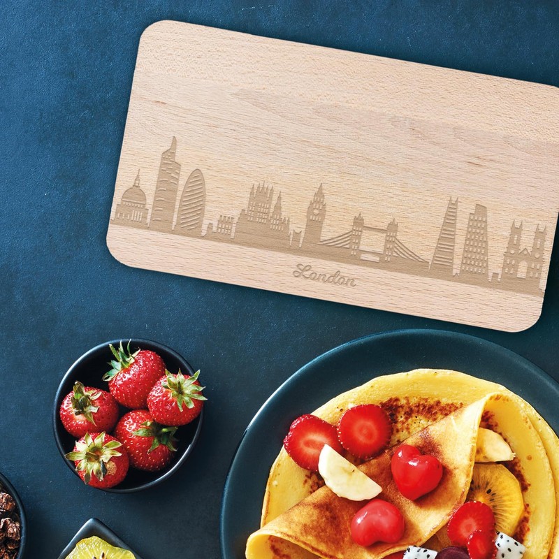 Breakfast Board London with Skyline Engraving – Bread Board &