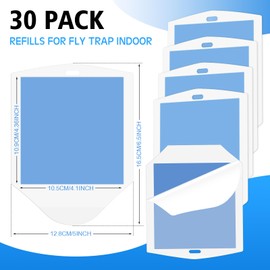Qualirey 30 Pack Flying Insect Trap Refills Compatible with Osvdo Plug-in Device, Fruit Fly Traps for Indoors Refill Kit, No Device, Glue Board Insect Catcher for Mosquito (Classic)