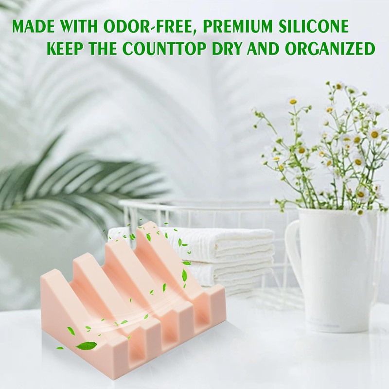 Coipdfty Self Draining Soap Dish,Silicone Suction Cup Soap Holder, Bathroom