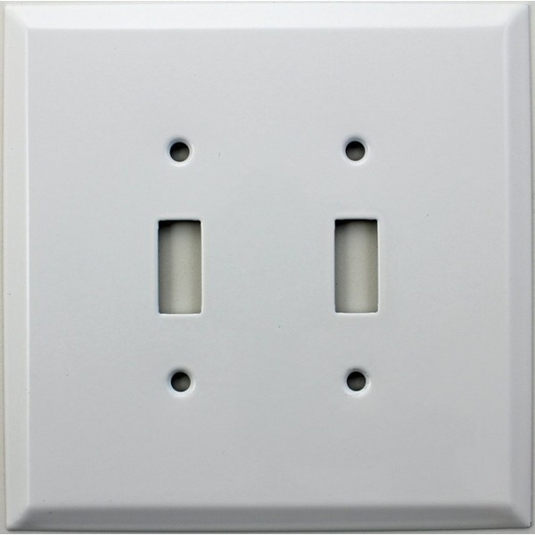 Over Sized Jumbo Smooth White 2 Gang Toggle Light Switch Wall Plate