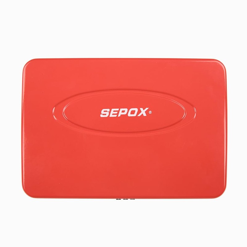 SEPOX® Water/Fire-Resistant Portable Security Case Lock Box Steel, Small Personal