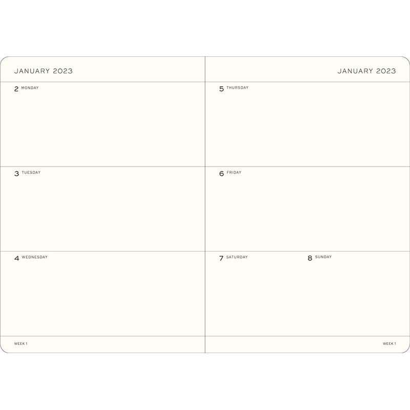 LEUCHTTURM1917 365942 Weekly Planner Medium (A5) 2023, 12 Months, Black,