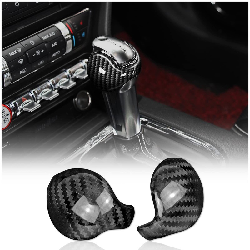 KUNGKIC Carbon Fiber Car Gear Shift Knob Cover Interior Accessories