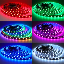 Tesfish 12 V WS2811 LED Strip Light, RGB LED Pixel Strip 5 m 300 LEDs IP30 Flexible Black PCB Full Colour Individually Addressable Intelligent LED Light Strip External 1 IC Control 3 LEDs