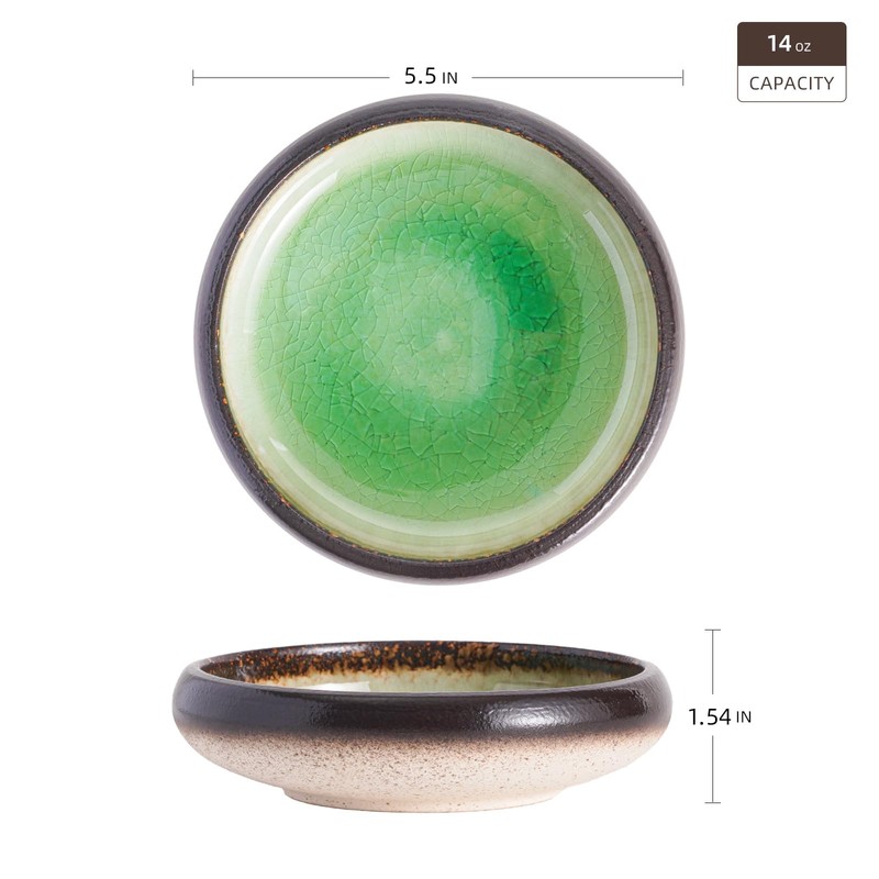 Uaral Japanese Salad Plate,Plates and Bowls Set,Stoneware Dish Set,Appetizer Plates