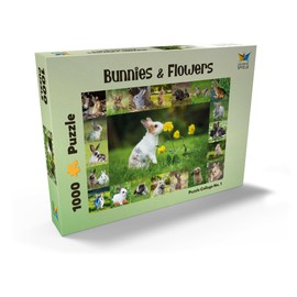 Bunnies & Flowers - Collage No. 1 - Premium 1000-Piece Jigsaw Puzzle - MyPuzzle Special Collection by Starnberger Spiele