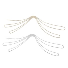 VICASKY 2Pcs Nail Art Chain Decorative Rhinestone Trim for Manicure Jewelry Each for Nail Decoration Crafts and DIY Projects