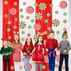 48 PCS Christmas Peppermint Foil Fringe Curtains 2 Pack Red