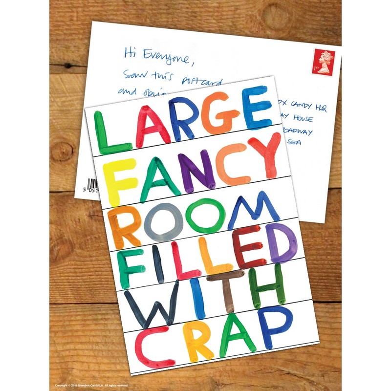Funny Humorous 'David Shrigley Large Fancy Room' Novelty Postcard
