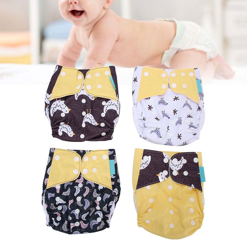 4pcs Baby Diaper Reusable Waterproof Strong Water Absorption Baby Underwear