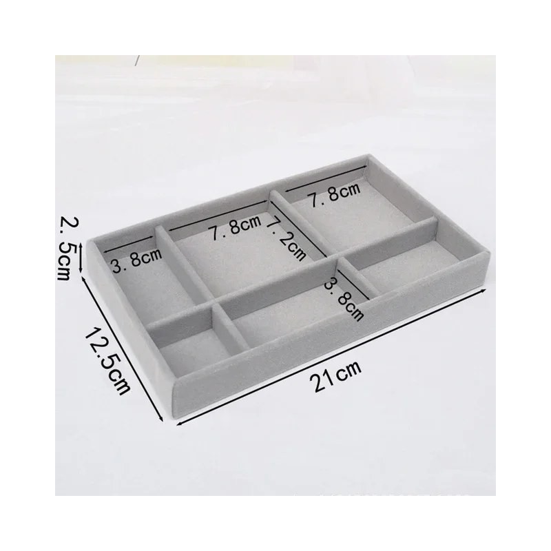 Vellure Velvet Jewelry Organizer Drawer Tray – Stackable Compartments for