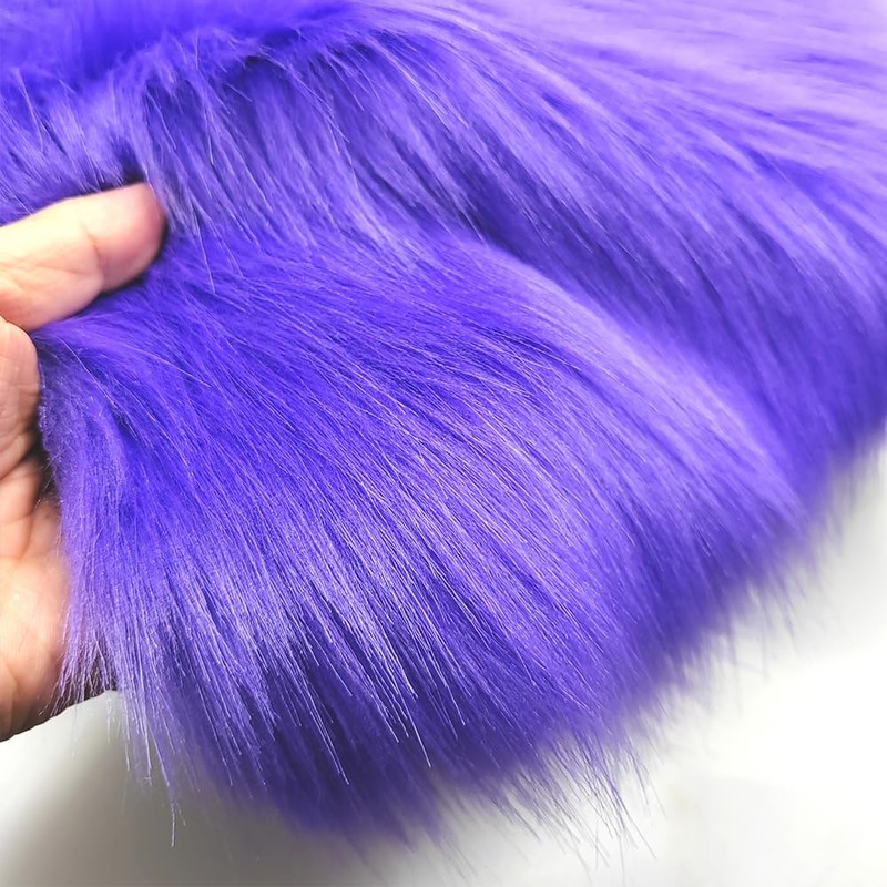 Wanghd Wide 36"x18" inch Length Violet Imitation Fox Faux Fur