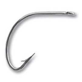 Mustad Classic Reversed Straight Eye Wide Gap Hollow Point Hook (Pack of 100), Nickel, 4/0