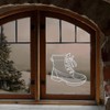 Medium 210mm 'Work Boot' Clear Static Window Cling Sticker/Decal (White)