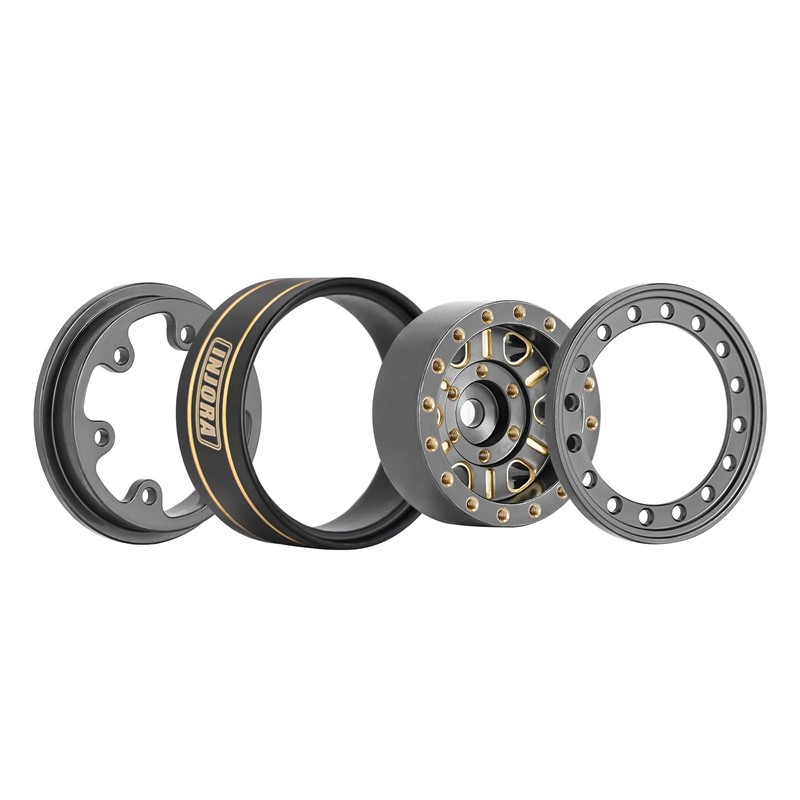 INJORA 1.0 RC Beadlock Rims Deep Plate Negative Offset 3.15