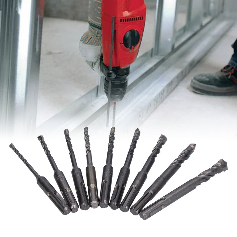 Masonry Drill Bit Set Carbide Tip Rotary Hammer Tool for