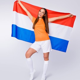 Dyanatic 3x5 Foot Netherlands Flag - Vivid Color and UV Fade Resistant - Canvas Header and Double Stitched - Holland National Flags Polyester with Brass Grommets 3 X 5 Ft