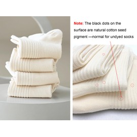 GBZJDSW Unisex Natural Undyed Cotton Crew Socks, Lightweight Breathble Casual Daily Dress Socks for Men and Women