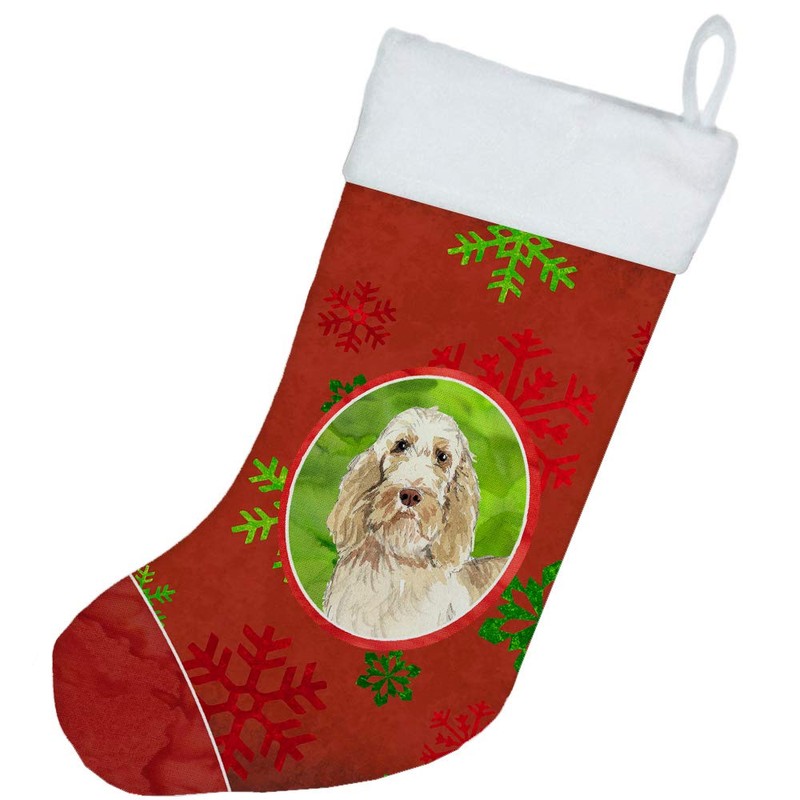 Caroline's Treasures CK4006CS Christmas Snowflakes Spinone Italiano Christmas Stocking Fireplace