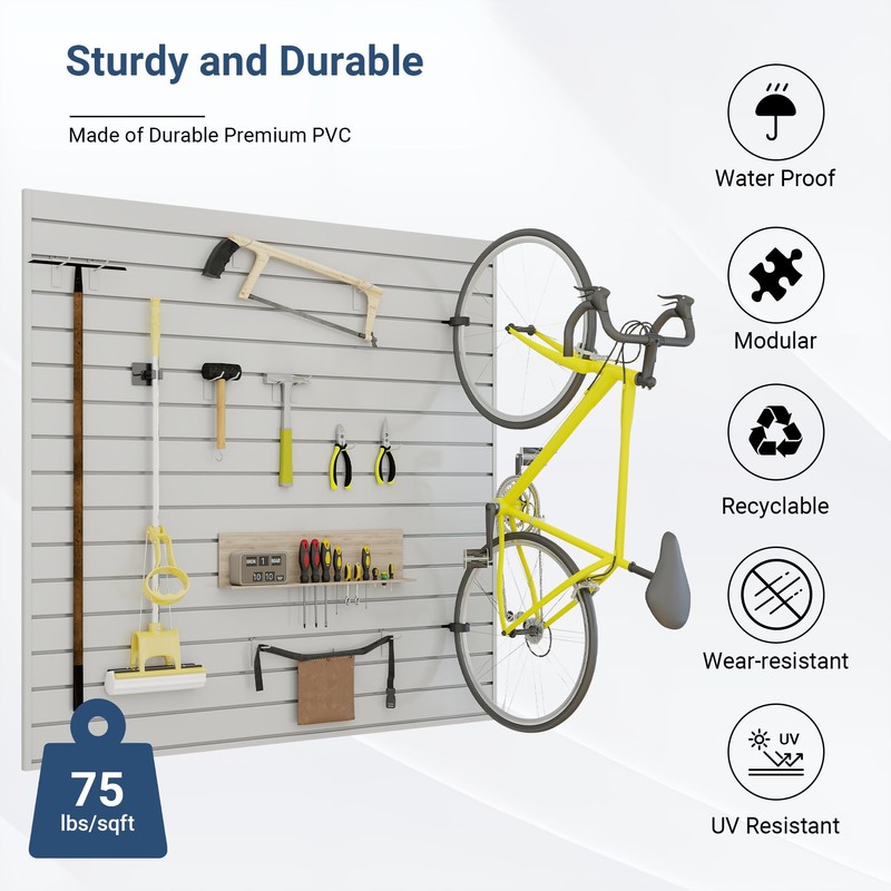 Neoaider Slatwall Panel 4 FT x 4 FT, Interlocking Slat