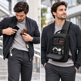 Anti-Theft Chest Bag with Combination Lock & USB Port – Water-Repellent Crossbody Sling Bag for Travel