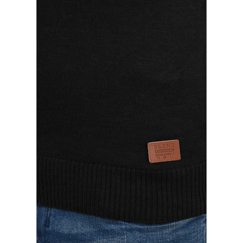 Blend Norman Men's Knitted Jacket, Fine Knit with Stand-Up Collar