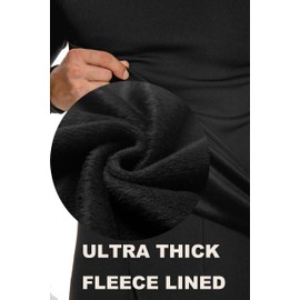 Cyathea Mens Thermal Underwear Set Ultra Thick for Cold Weather Fleece Lined Long Johns Winter Base Layer Top and Bottom Heavyweight Fleece Black M