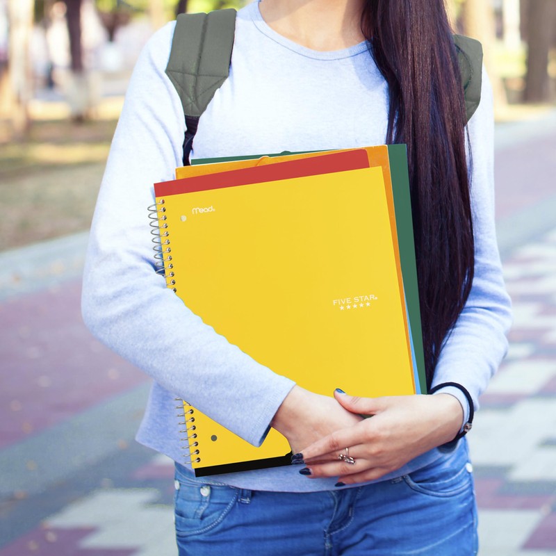 Five Star Spiral Notebook + Study App, 3 Subject, Wide