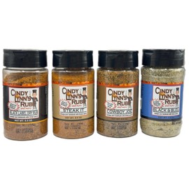 Cindy Lynn's Perfect Steak Dry Rub & Seasoning Variety Pack - 4-Pack of our Best Steak Seasonings - Black Label, Steak It, Cowboy Joe and Black and Bleu (5.5oz)