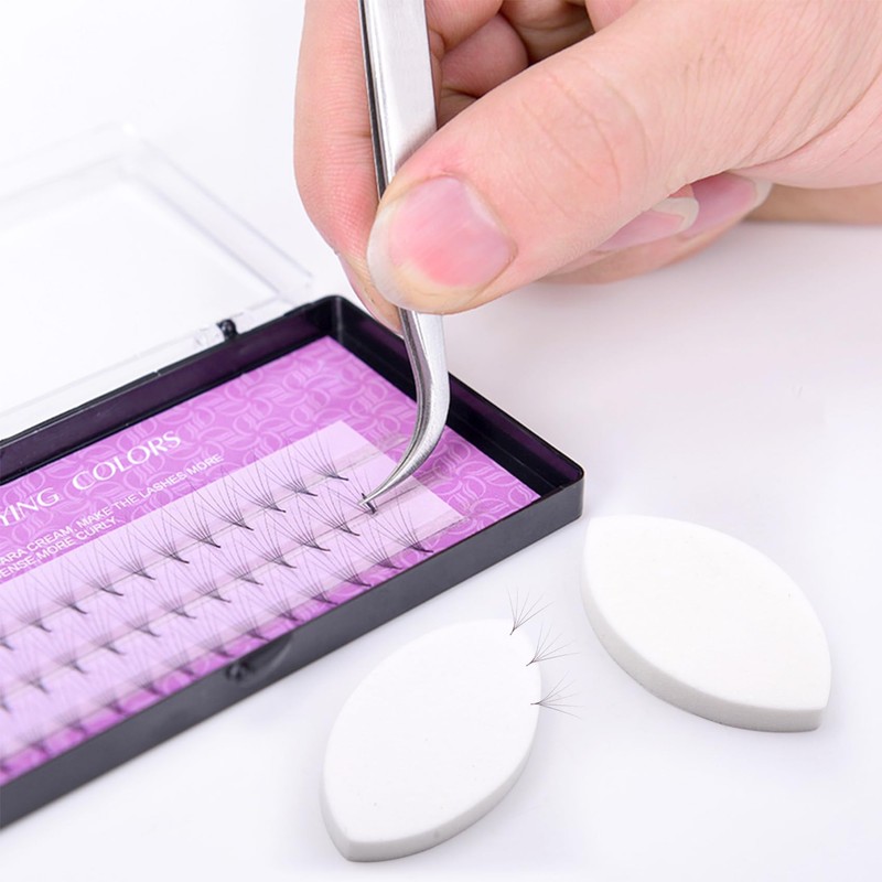 Isslly 10 Pcs White Lash Sponge for Practice, Eye Shaped