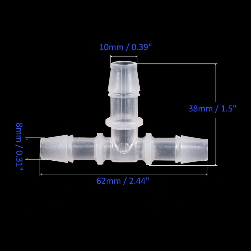 M METERXITY 4 Pack Barb Hose Fittings - 8x10x8mm OD