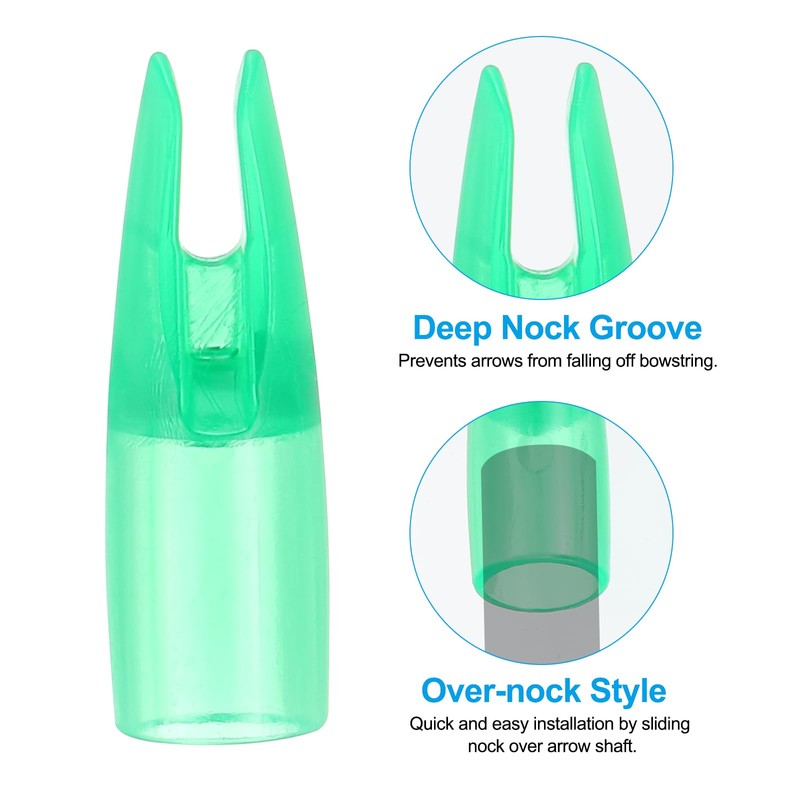 PATIKIL 8mm Archery Arrows Nocks, 60 Pcs Plastic Glue on