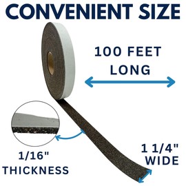 AM WORLDWIDE Radiator Repair Professional Cork and Rubber Gasket Tape 1/16” x 1.25" x 100” - Seal for Radiator Repairs from Johnson Manufacturing