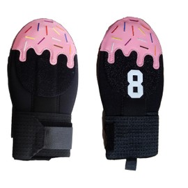 Pink Black Sprinkles Multicolor Sliding Mitt with Custom Number Baseball Softball. Baserunner Protection Glove, 2 Sizes