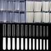 480 puntas de uñas postizas extra largas, semipermanentes, acrílicas francesas,
