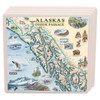 Alaska's Inside Passage Map Ceramic Coasters with Cork Base -